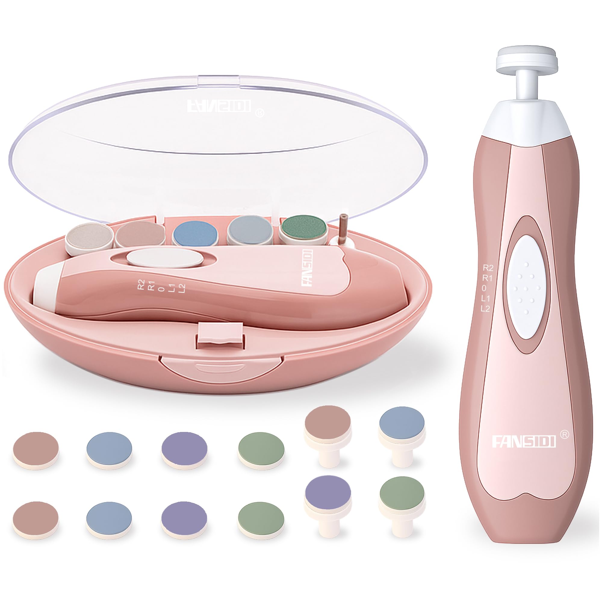 Fansidi baby nail trimmer electric in blush petal pink for tiny nails