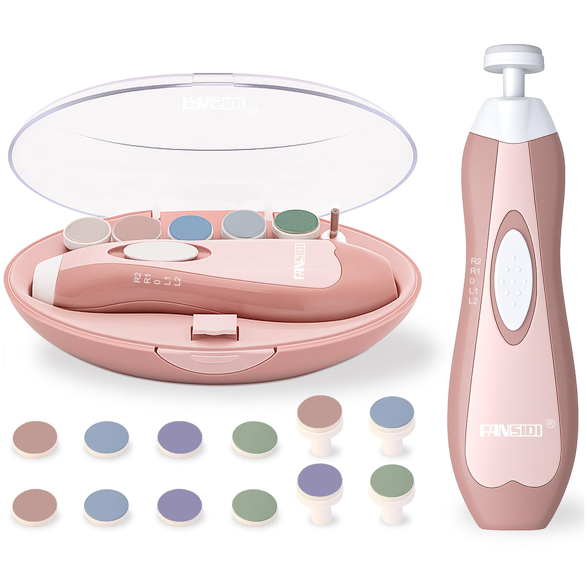 Fansidi baby nail trimmer electric in blush petal pink for tiny nails