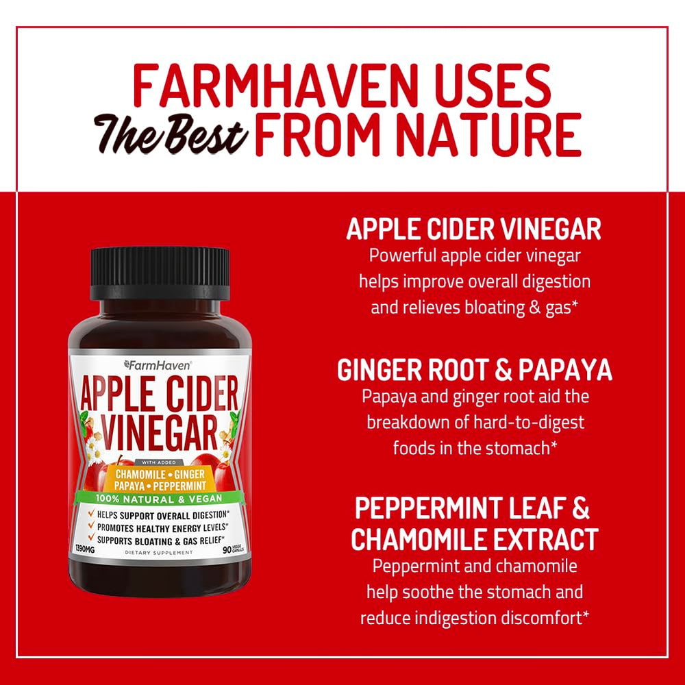 FarmHaven bottle on wood surface suggesting digestive relief after meals