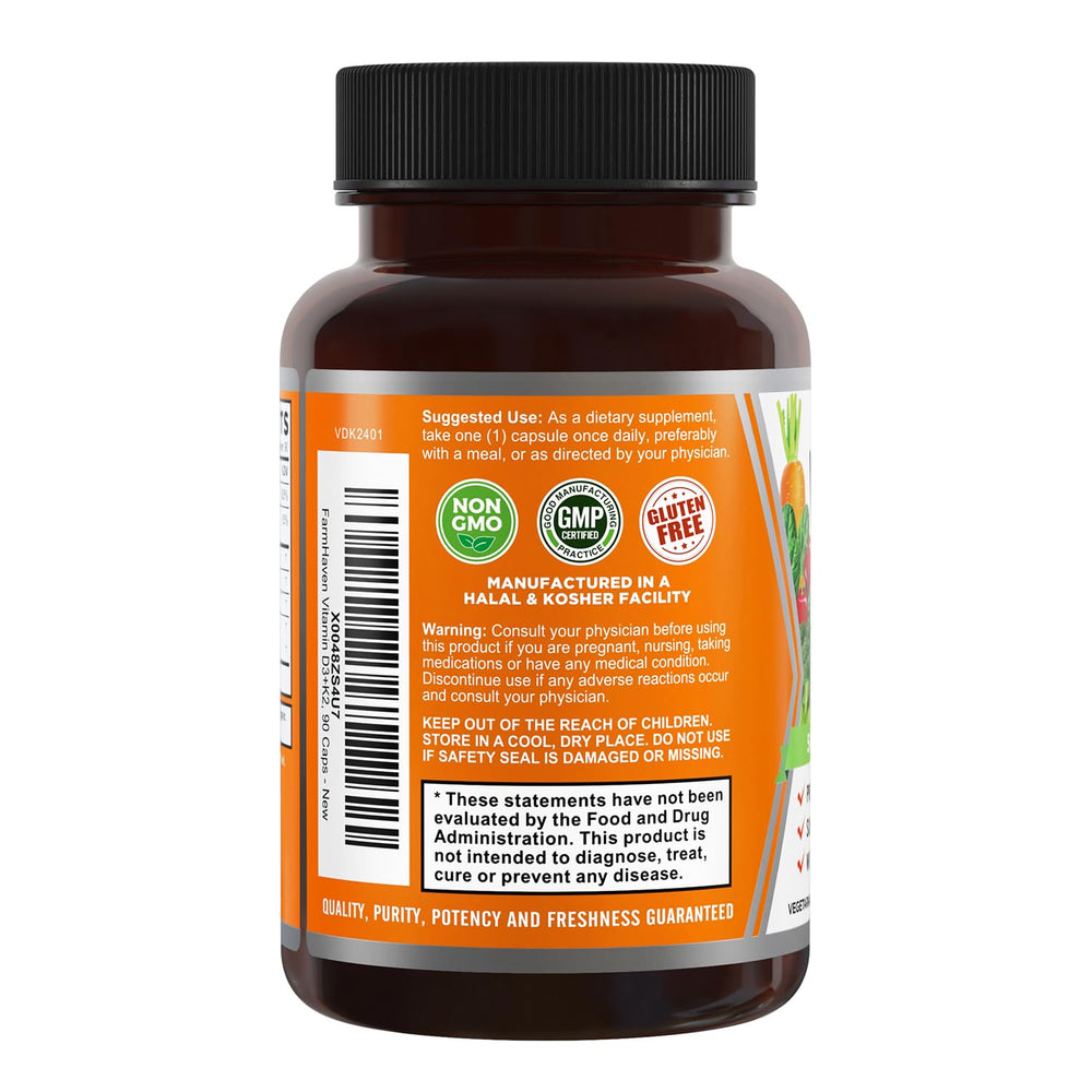 FarmHaven blend of spinach, broccoli, and carrots complements the supplement.