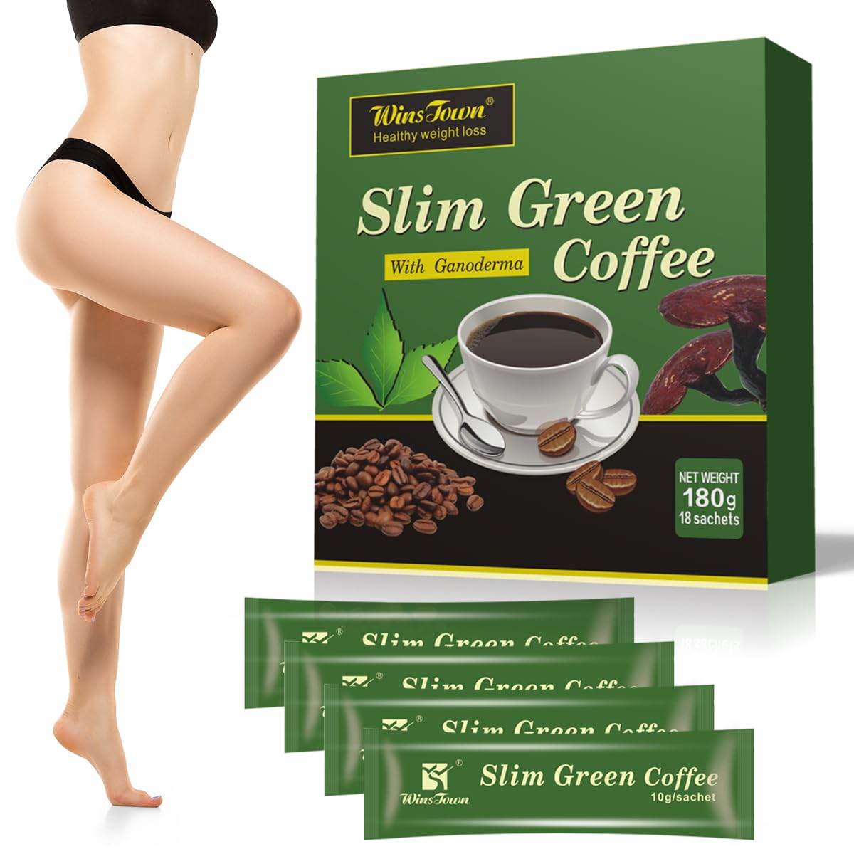 FARWIX Premium Green Coffee Bean Extract Powder packaging highlighting a gluten-free formula.