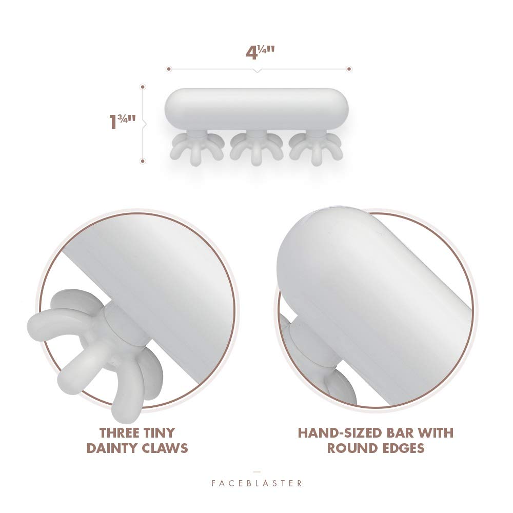 FasciaBlaster ergonomic grip enables comfortable facial massage sessions