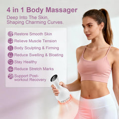 FASCITONE red-light heat therapy highlights skin warmth and a soothing massage.