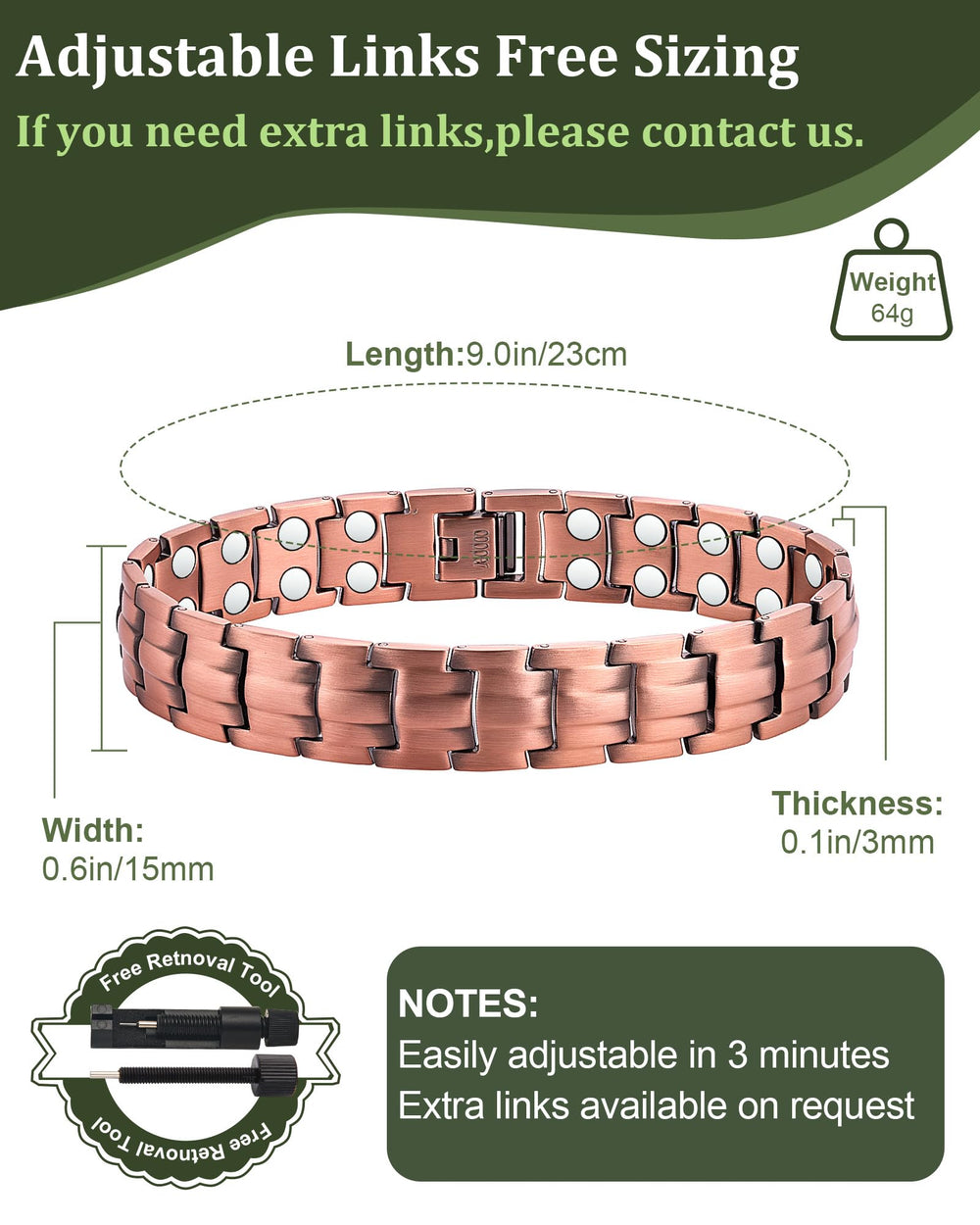 Fashtour bracelet magnets deliver strong hold and energy flow.