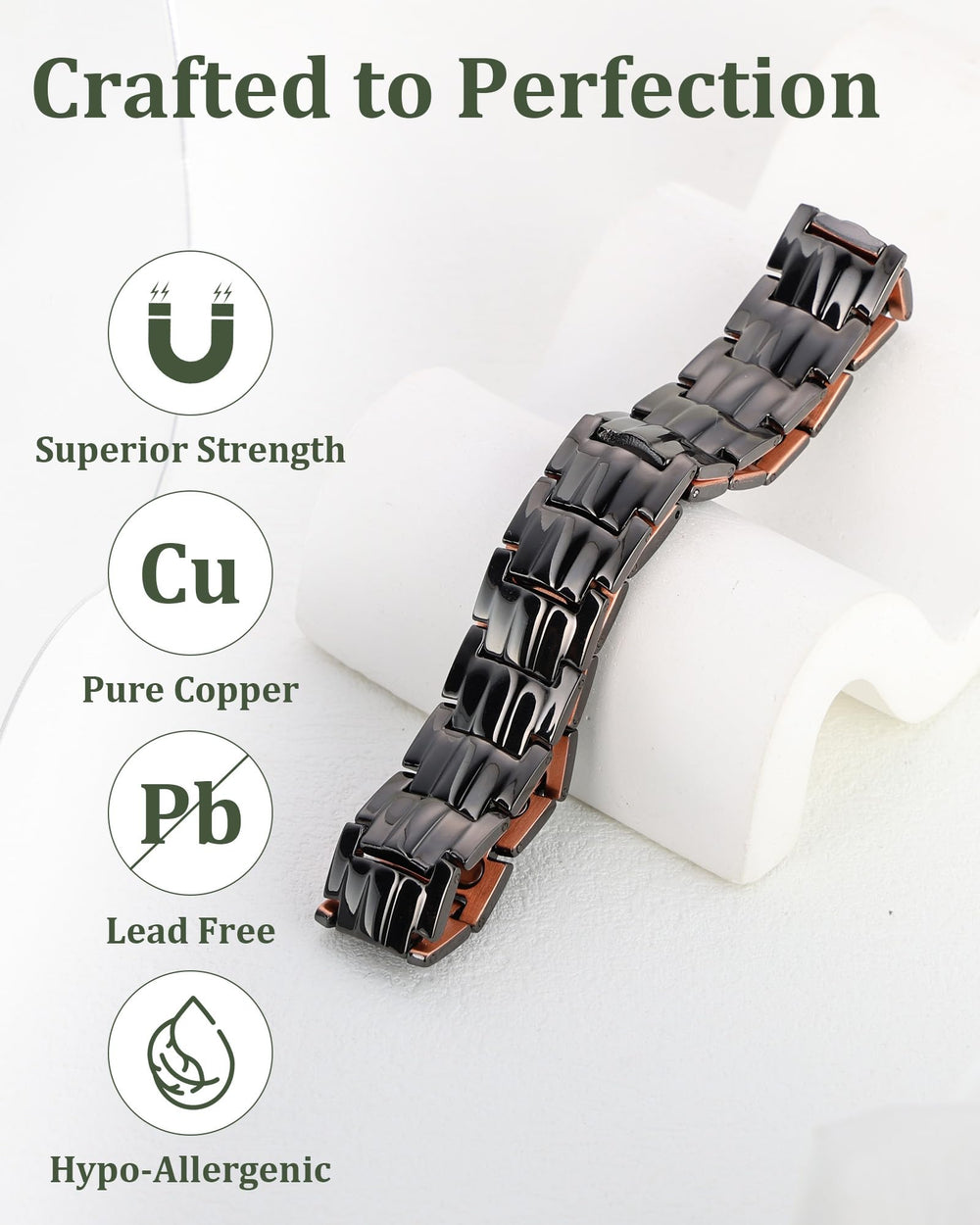 Fashtour pure copper bracelet close-up highlighting rich color and link durability