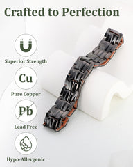 Fashtour pure copper bracelet close-up highlighting rich color and link durability