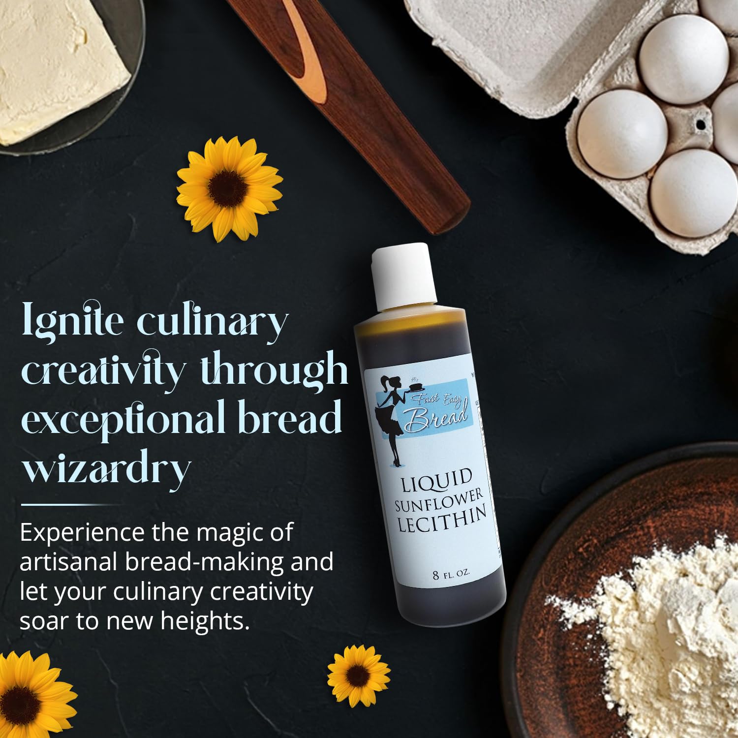 Fast Easy Bread lecithin enhances texture and moisture in baking