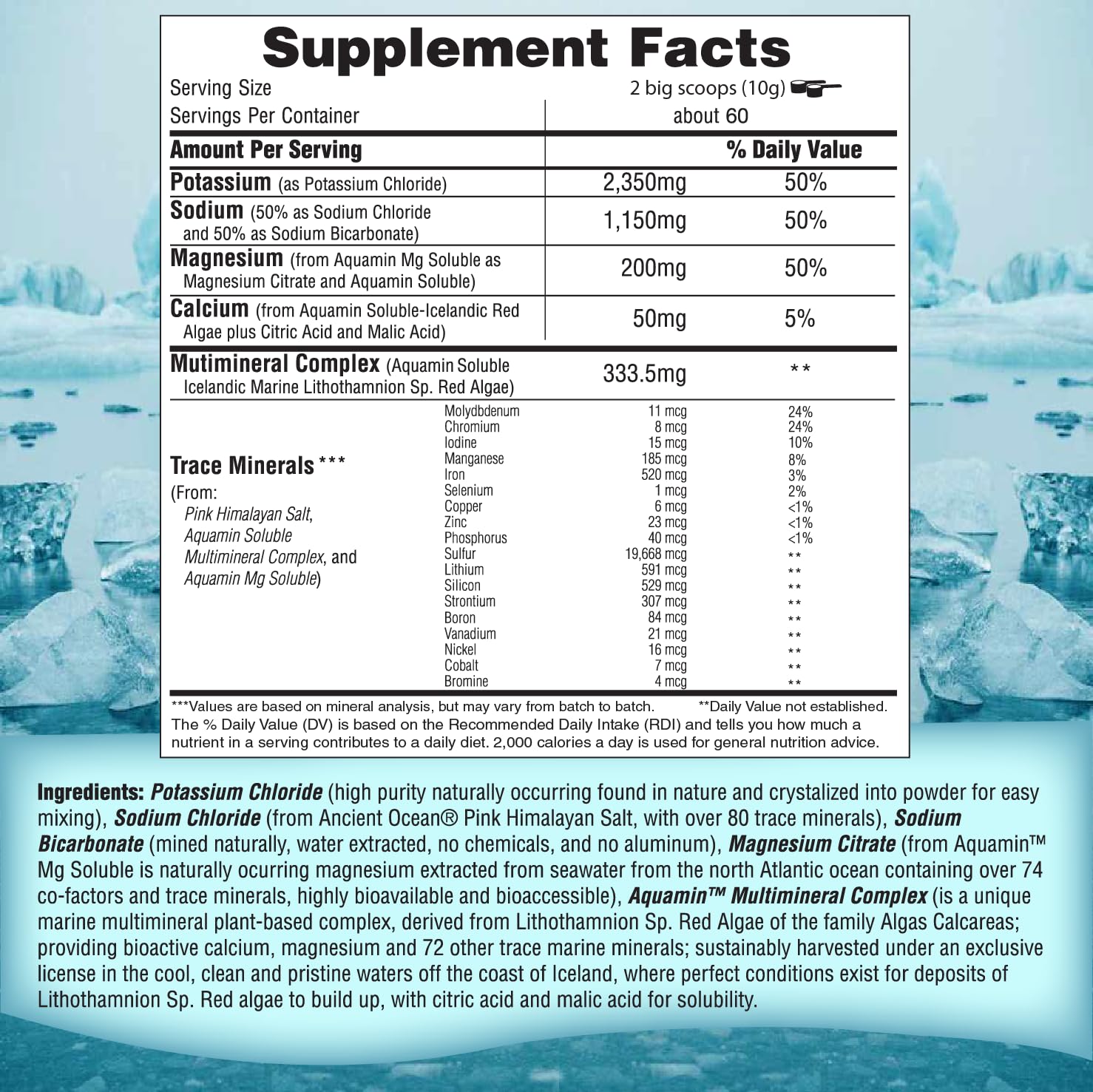 FAST LYTE algae mineral source provides calcium plus trace minerals