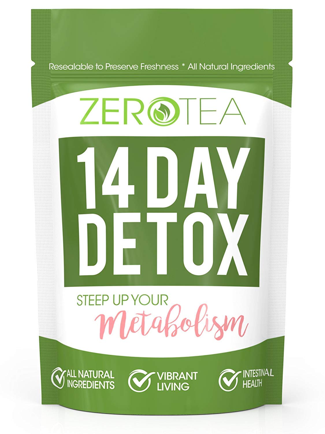 FATBOM Zero Tea label on packaging signaling a clean herbal blend.