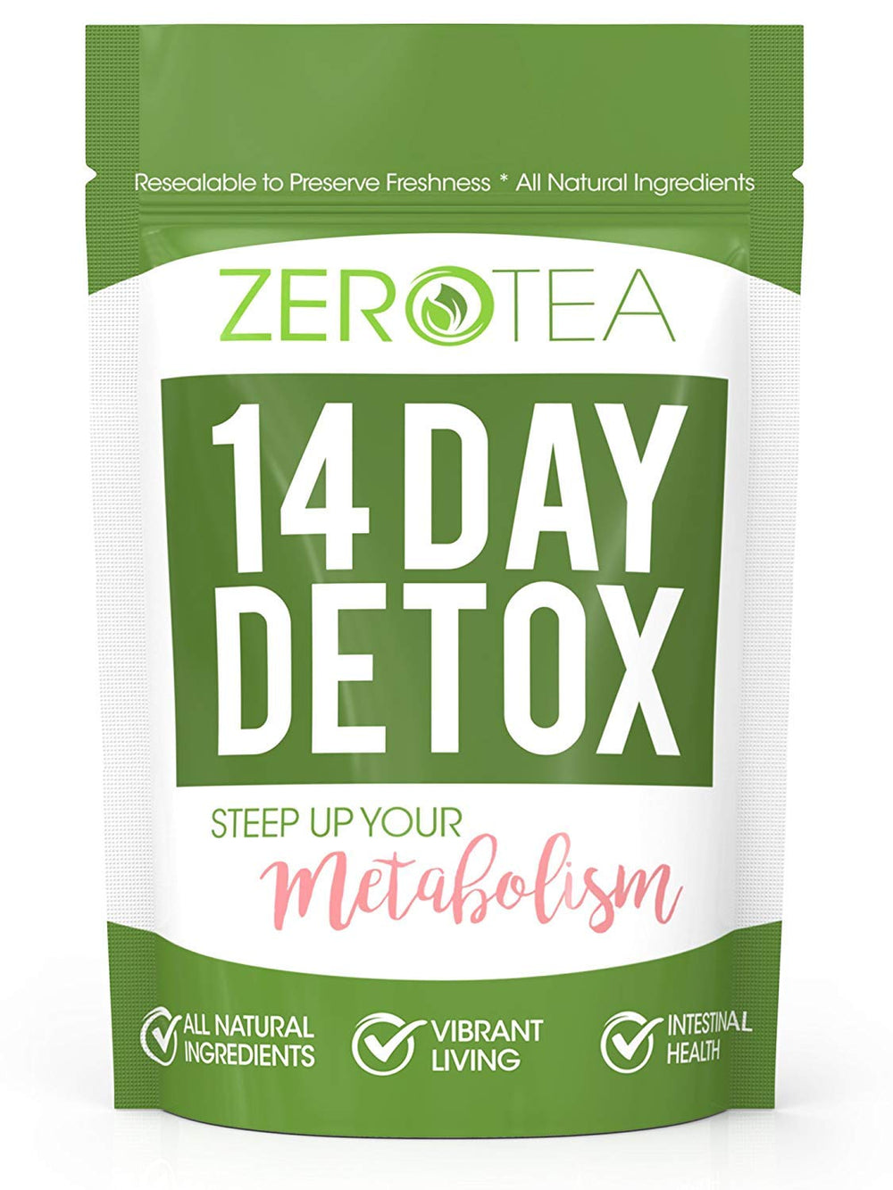 FATBOM Zero Tea label on packaging signaling a clean herbal blend.