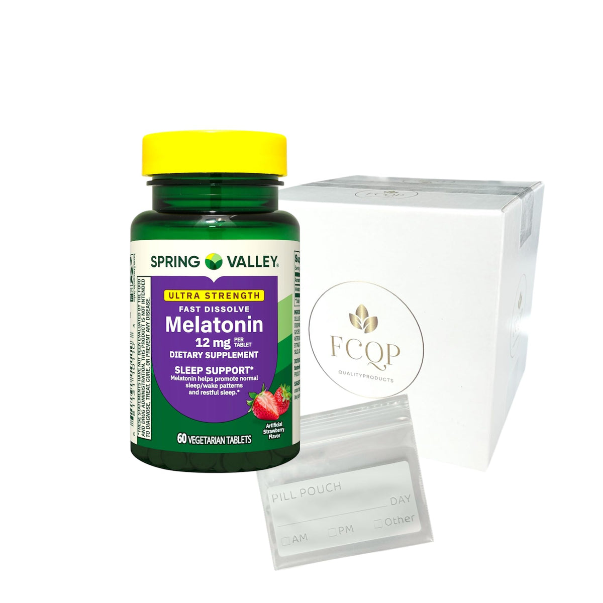 FCQP Spring Valley melatonin tablets with fast-dissolve action for restful nights