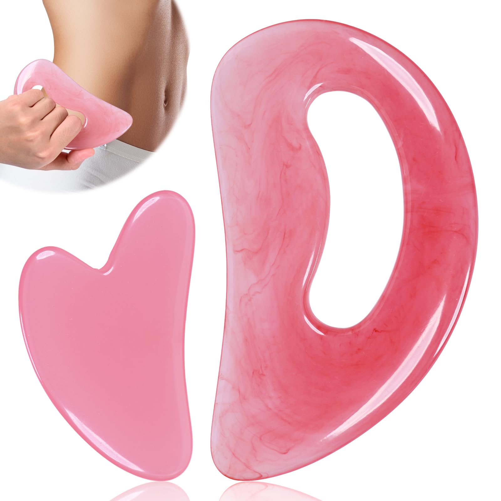 FDKJEJC Guasha para cuerpo en resina natural, favorece drenaje linfático y relajación muscular.
