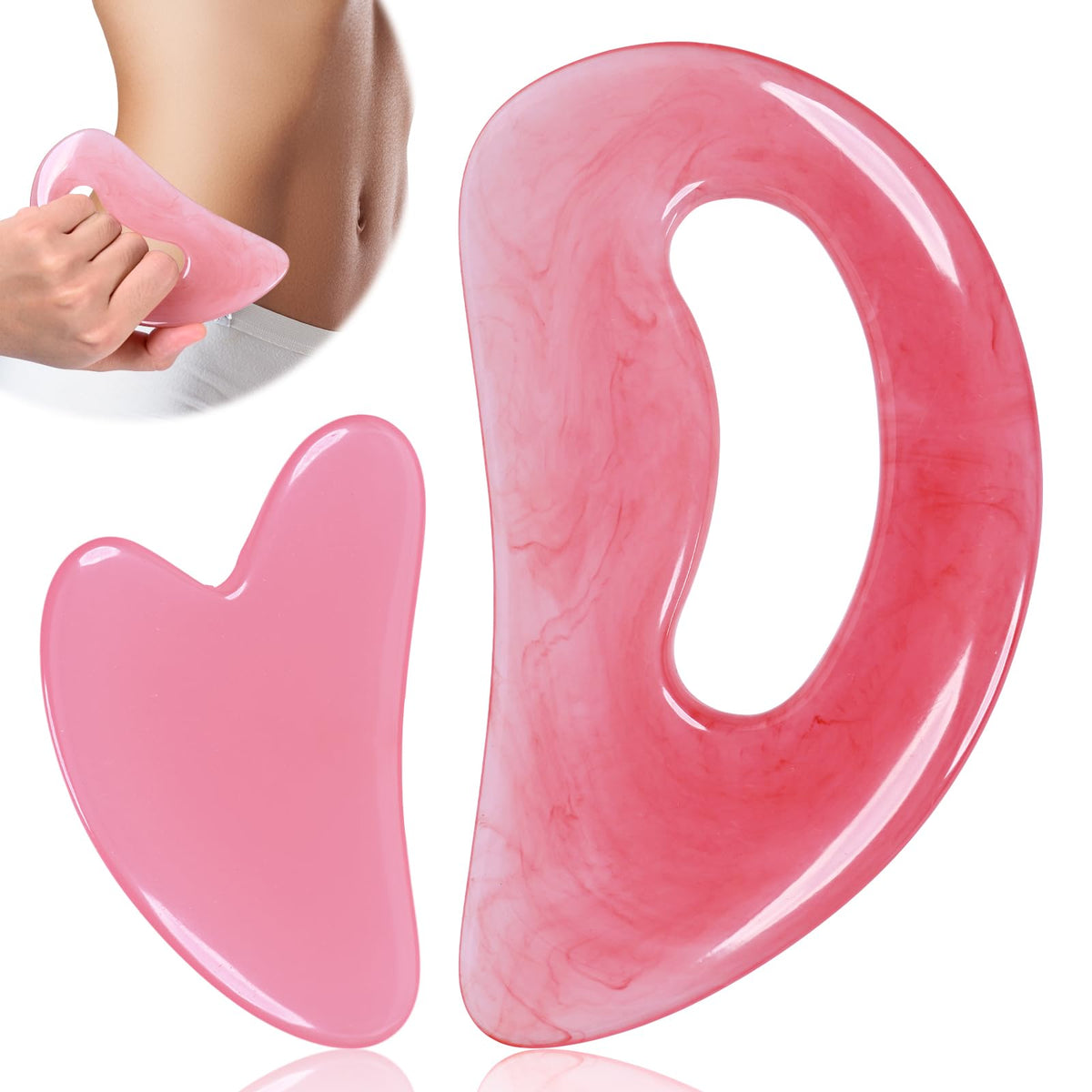 FDKJEJC Guasha para cuerpo en resina natural, favorece drenaje linfático y relajación muscular.