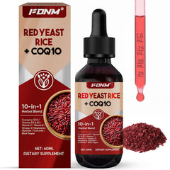 FDNM Red Rice Yeast CoQ10 Drops bottle with dropper enabling precise daily dosing.