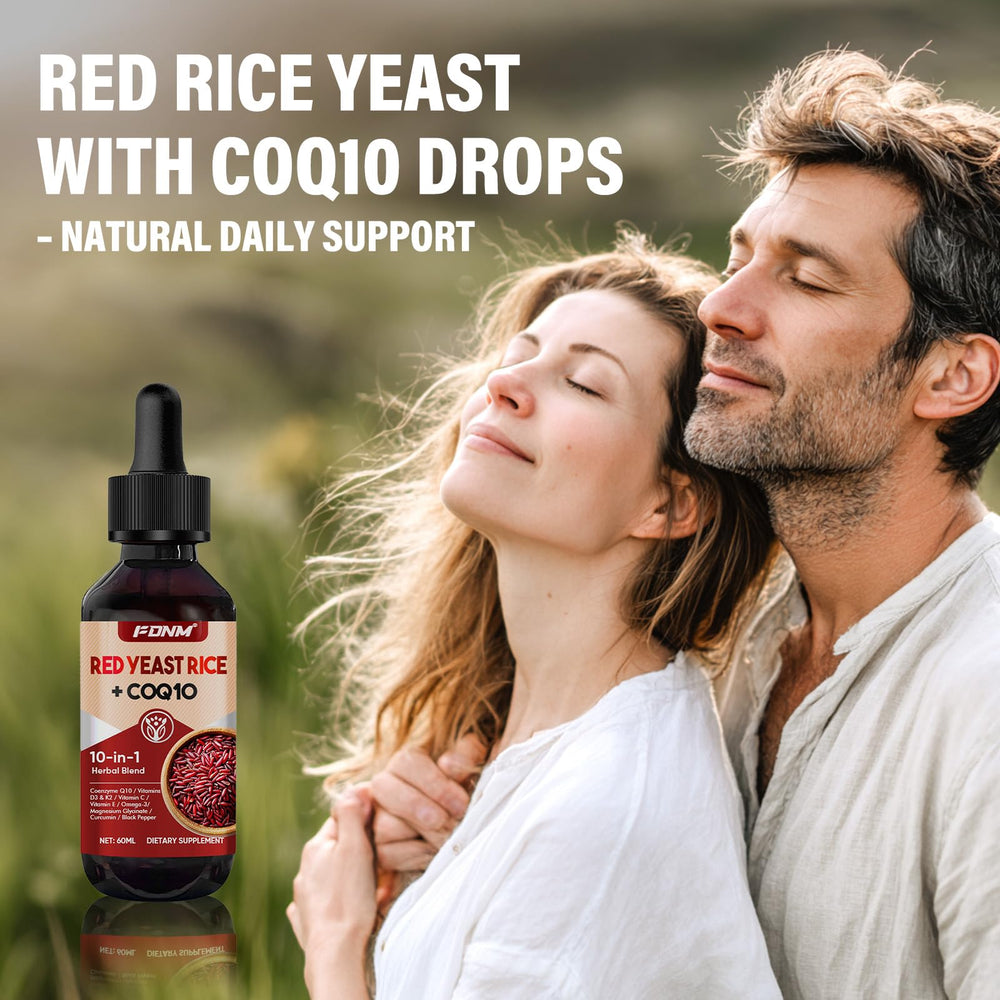 FDNM Red Rice Yeast CoQ10 Drops bottle for precise daily dosing.
