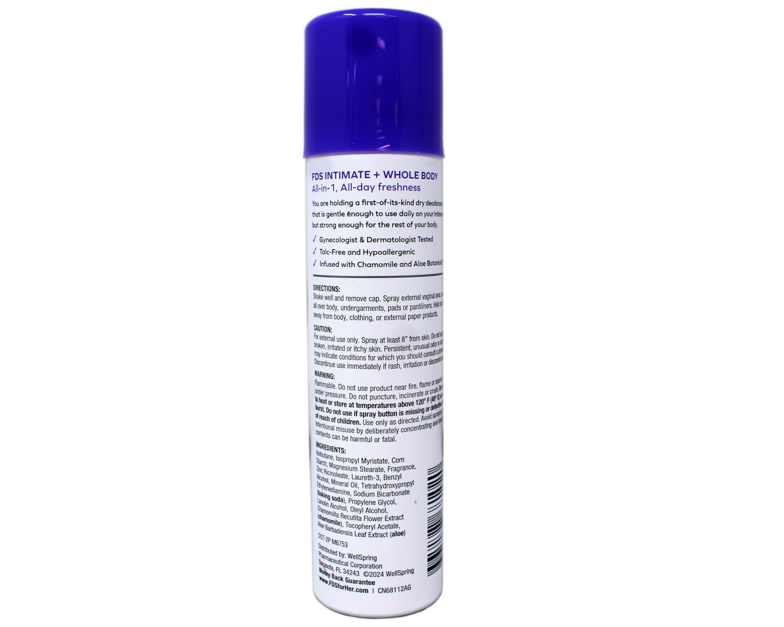 All-over body use with FDS Intimate spray for daily comfort