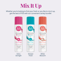 FDS Intimate Deodorant Spray White Blossom in a portable 2oz package.