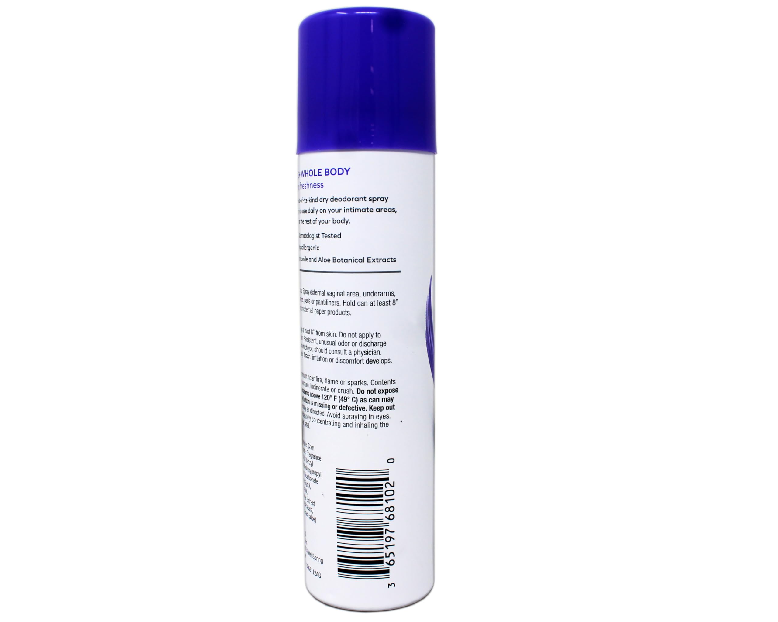Talc-free formula on the FDS Intimate label