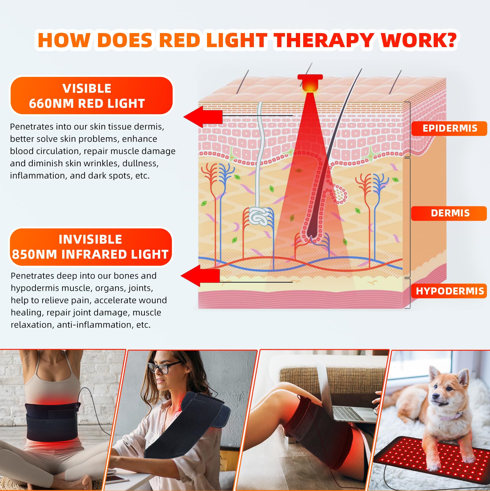 Feangli waist belt wrap provides full-body coverage for daily relief.