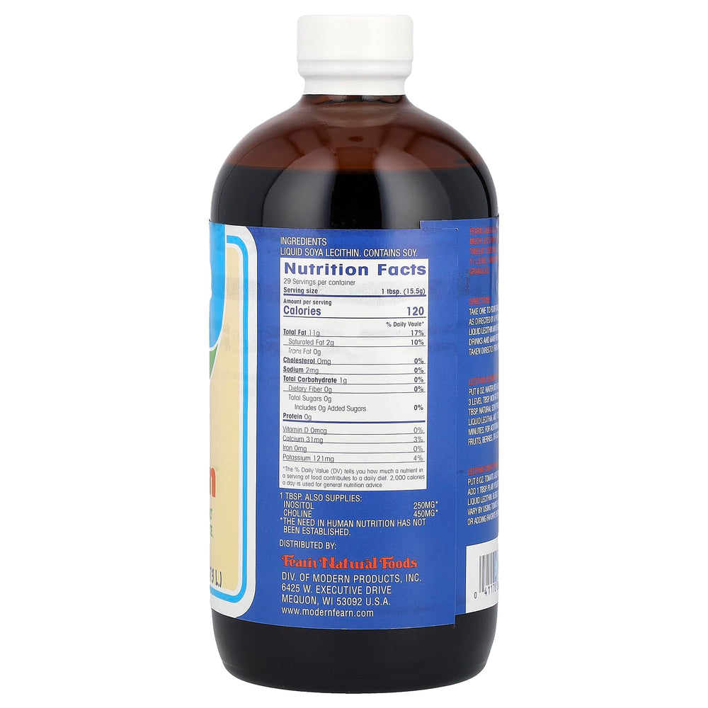 Fearn Liquid Lecithin 16 oz bottle ideal for baking and emulsifying dressings