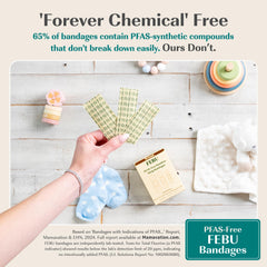 FEBU bamboo fabric bandage flexes with movement for comfortable daily wear.