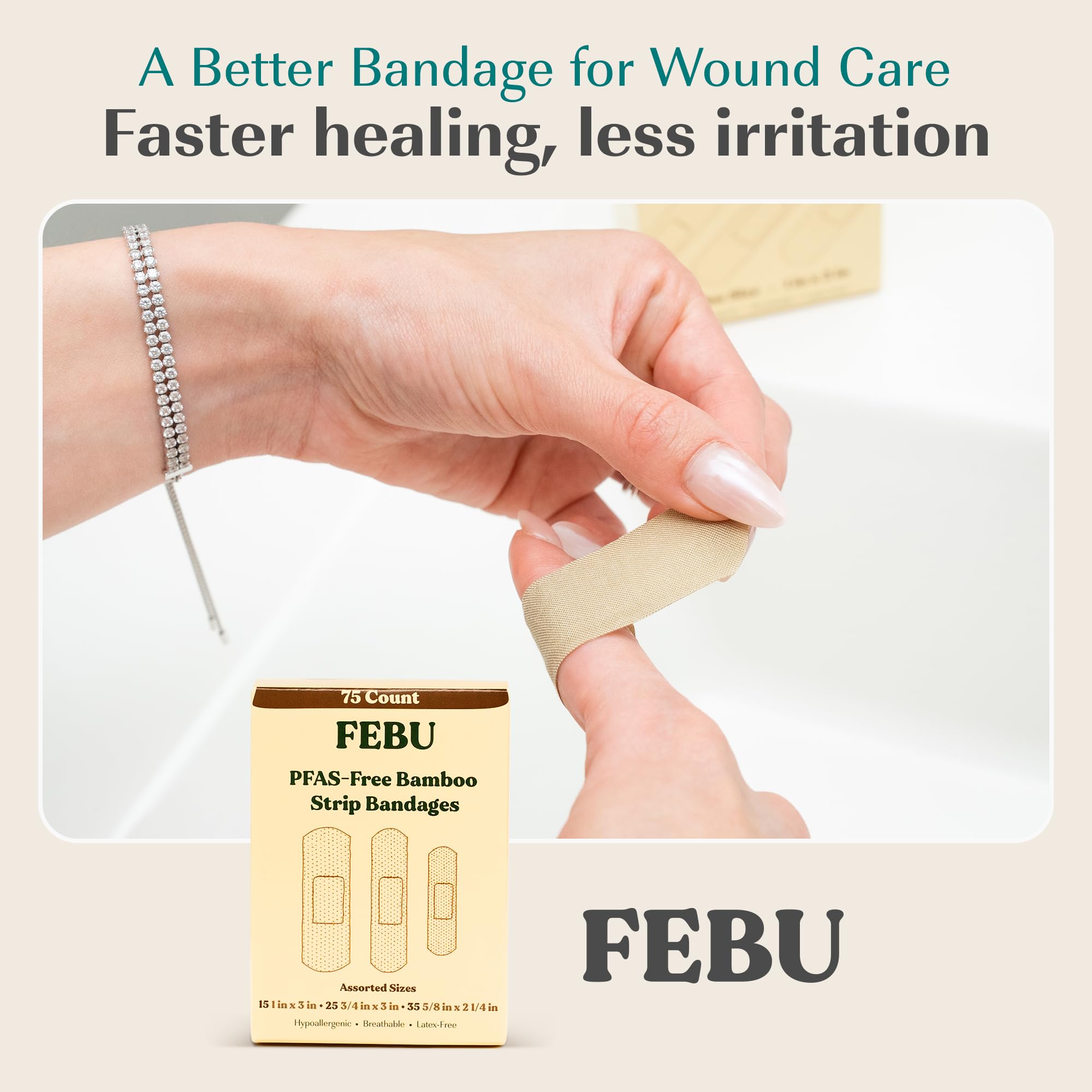 FEBU breathable weave bandages keep skin cool during activity