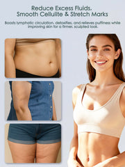 FEEJOY cellulite oil bottle promotes glide and absorption for targeted treatment