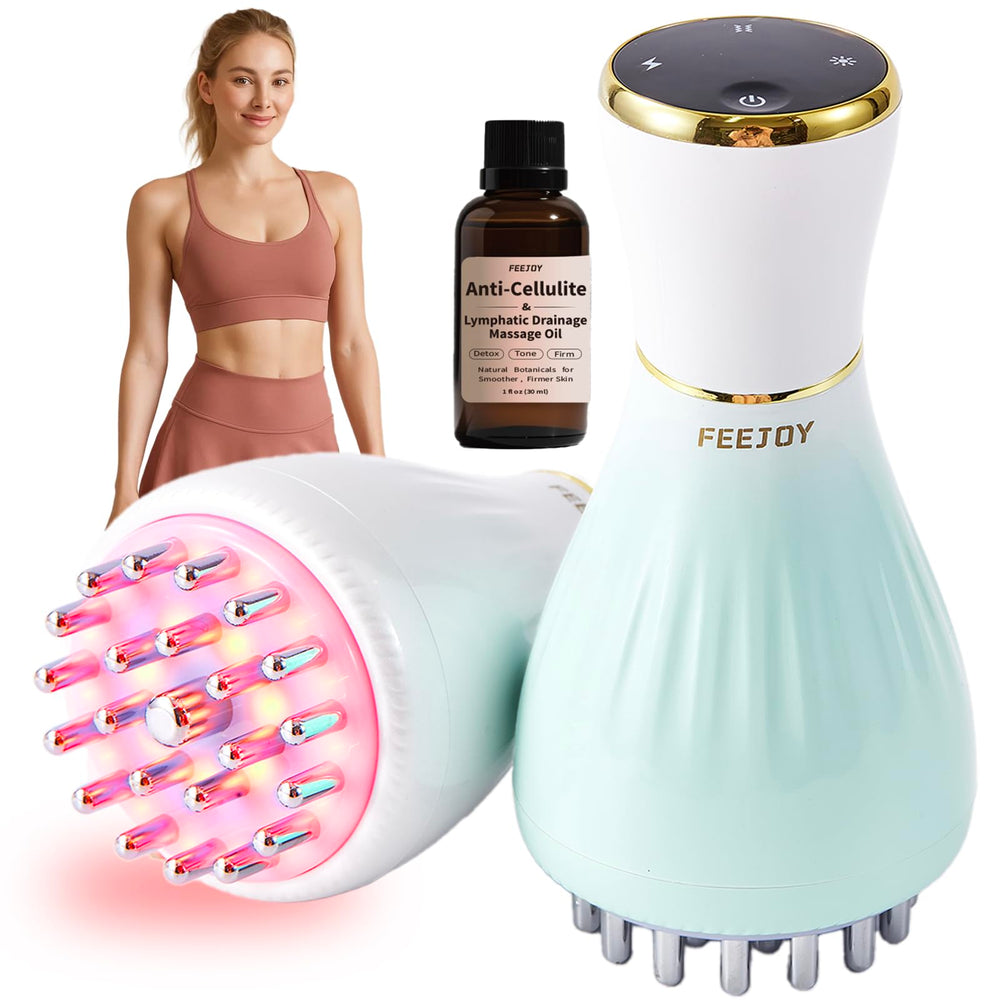 FeeJoy Lymphatic Drainage Massager front view showing compact handheld design for ease of use.
