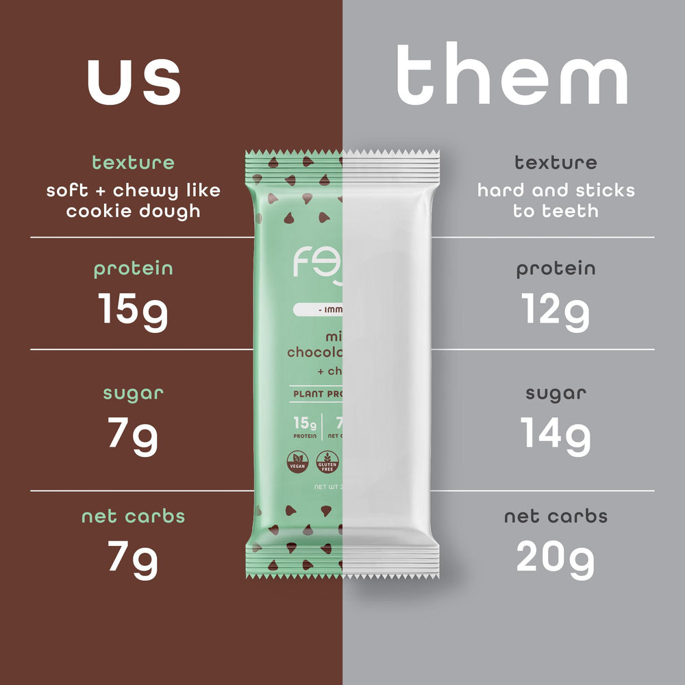 FEEL bars vegan 15g protein; plant-based fuel for active days.
