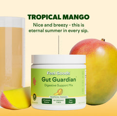 Feel Goods Gut Guardian ingredients highlight organic fiber and probiotics.