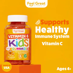 Feel Great Kids Vitamin C Gummies bottle open for on-the-go wellness.