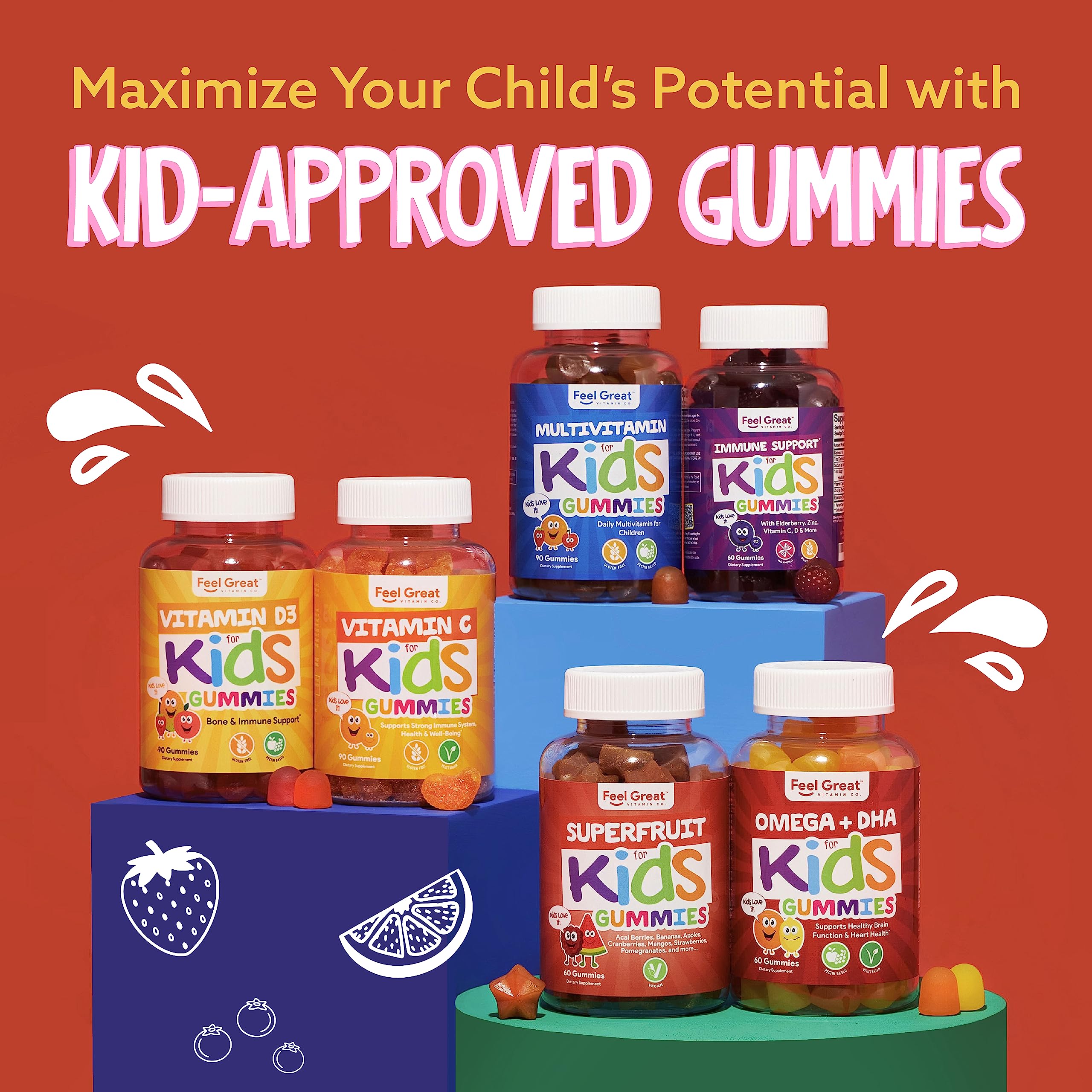 Feel Great Vitamin Co. Complete DHA gummies packaging visual links to brain-healthy routines.