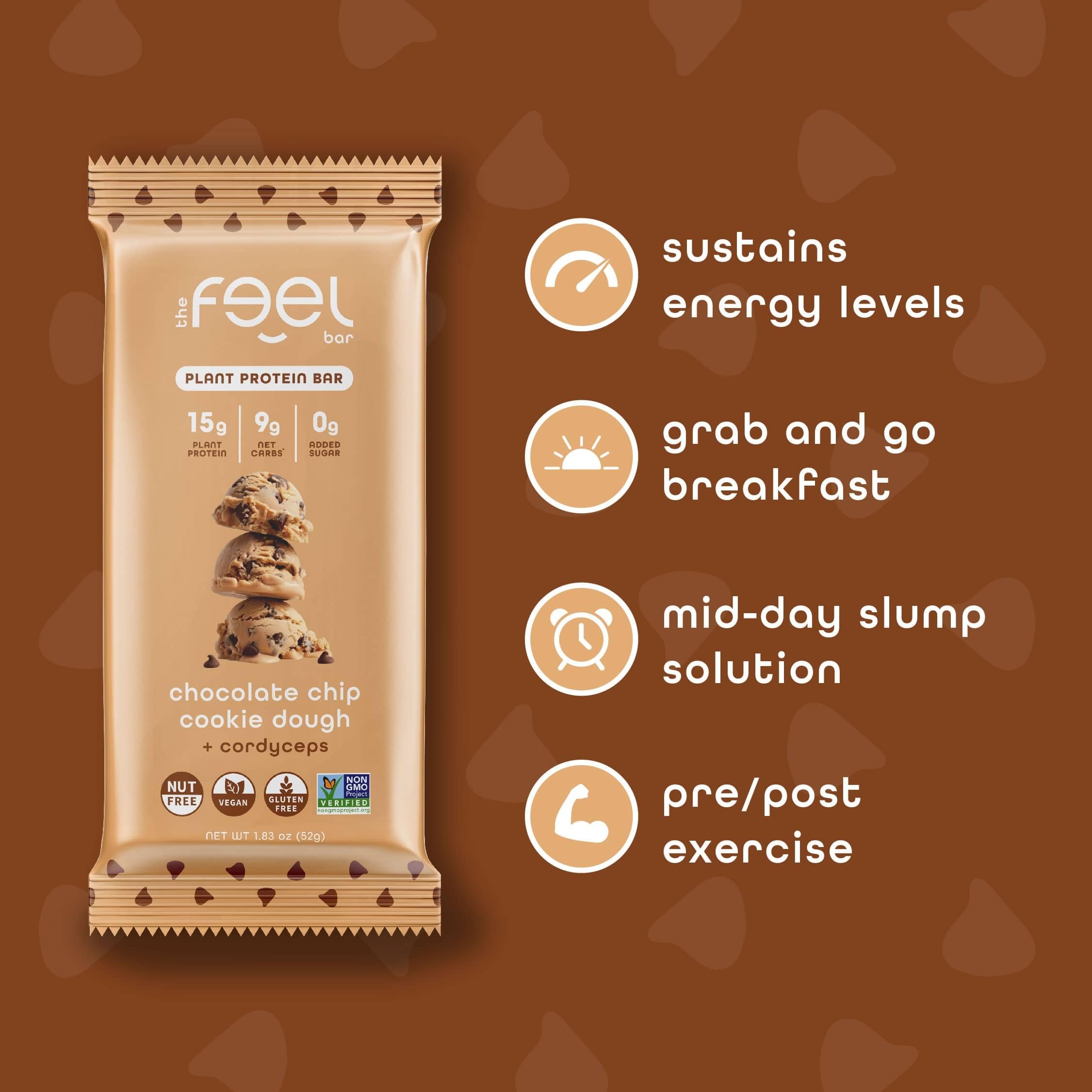 FEEL Vegan Bar dairy-free gluten-free labeling for allergen-friendly snacking