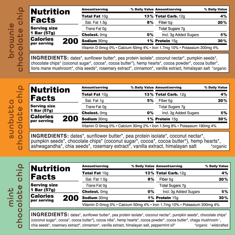 FEEL vegan protein bars organic plant-based ingredients arranged in bowl, a healthy snack option