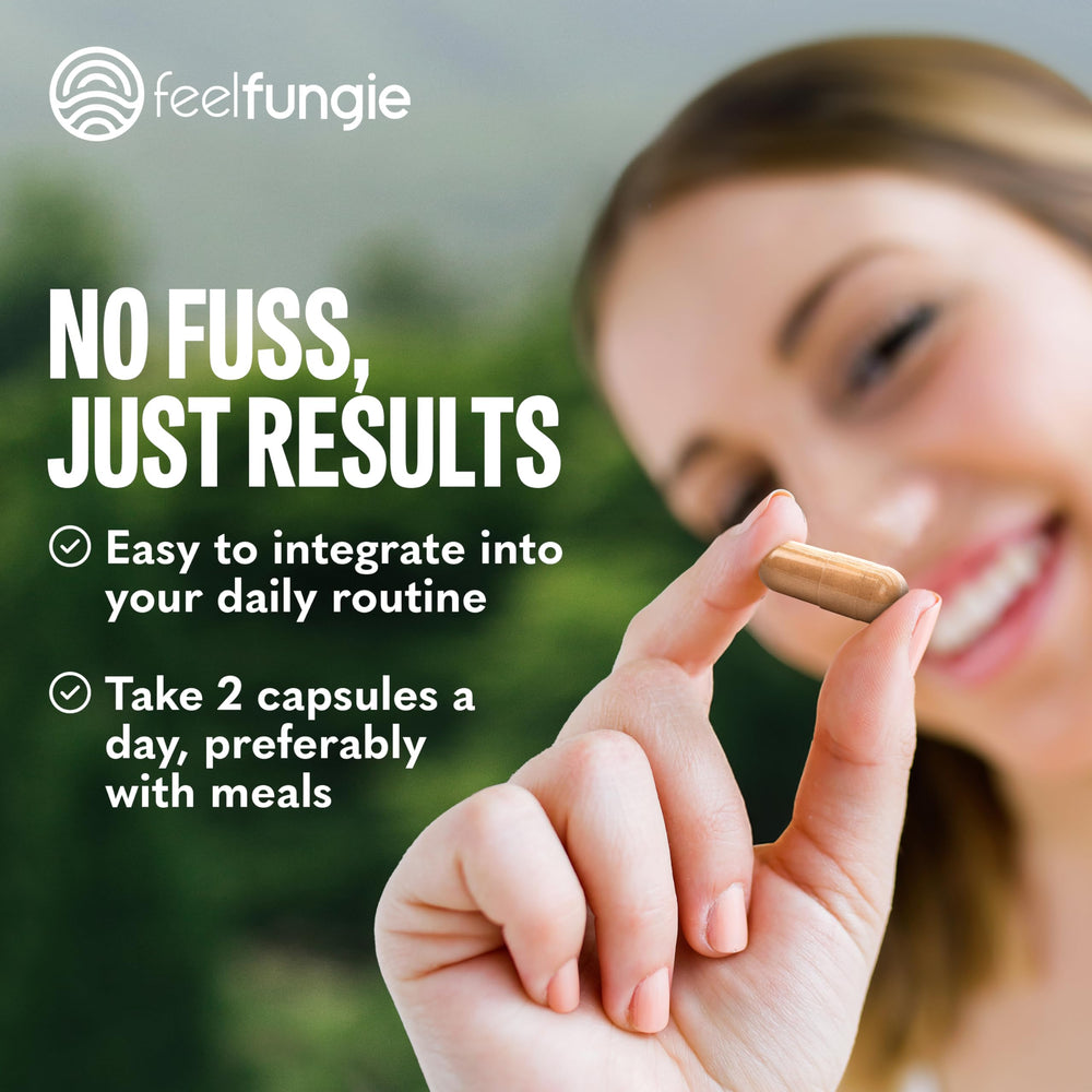 FeelFungie Tiger Milk Mushroom supporting skin health and vitality.