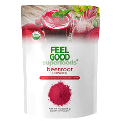 FEEL GOOD beetroot powder jar for convenient daily supplement and color boost