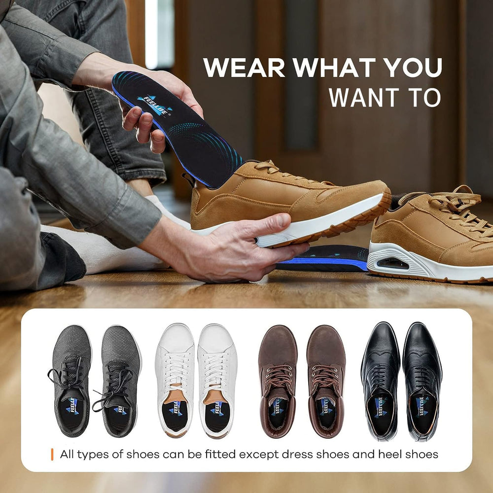 FEELLIFE work shoe insoles stabilize feet in demanding footwear