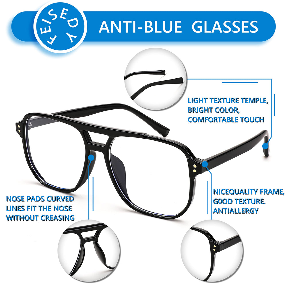 FEISEDY B2866 blue light blockers with replaceable lenses for ongoing customization.