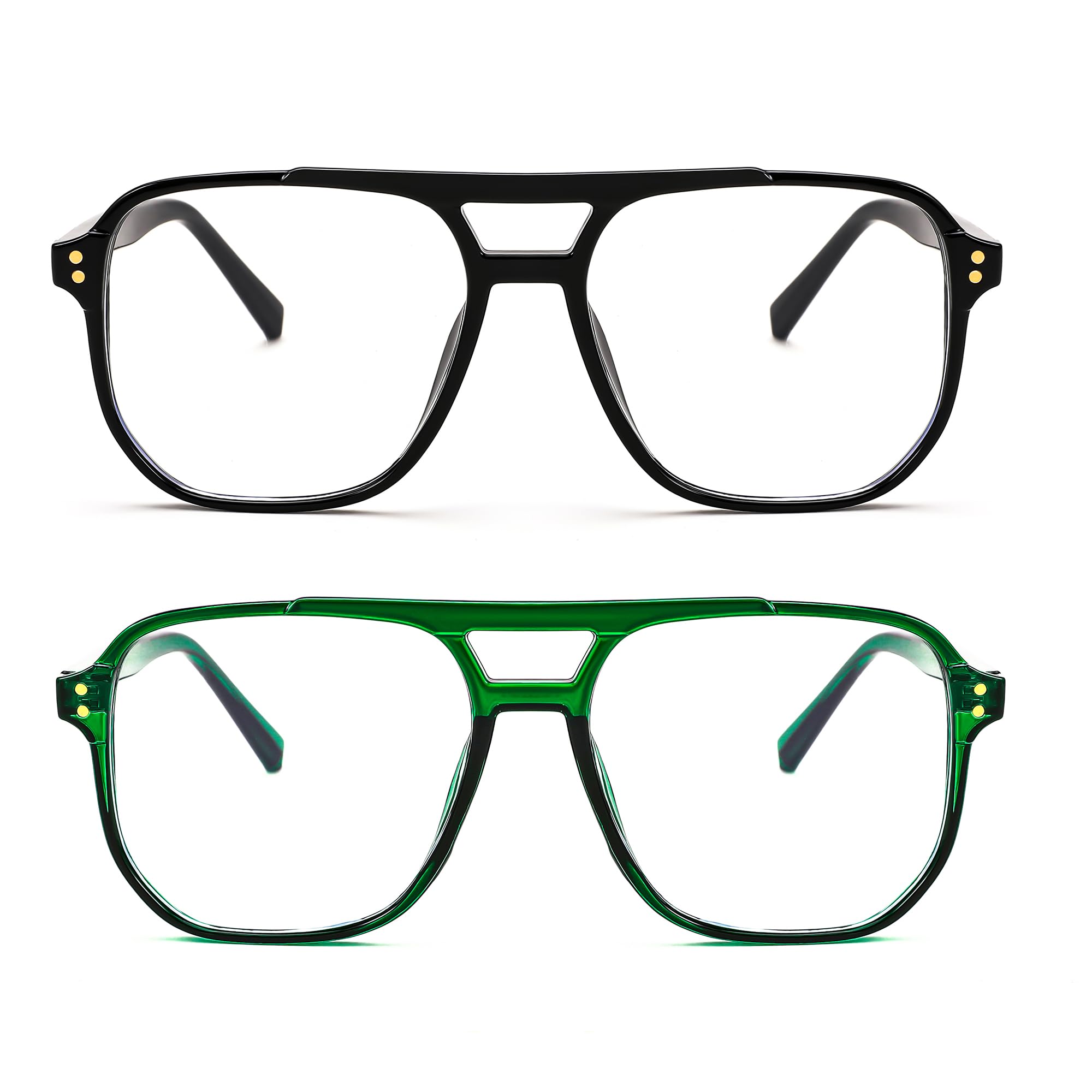 FEISEDY blue light blocking glasses with a clear square frame for all-day comfort.