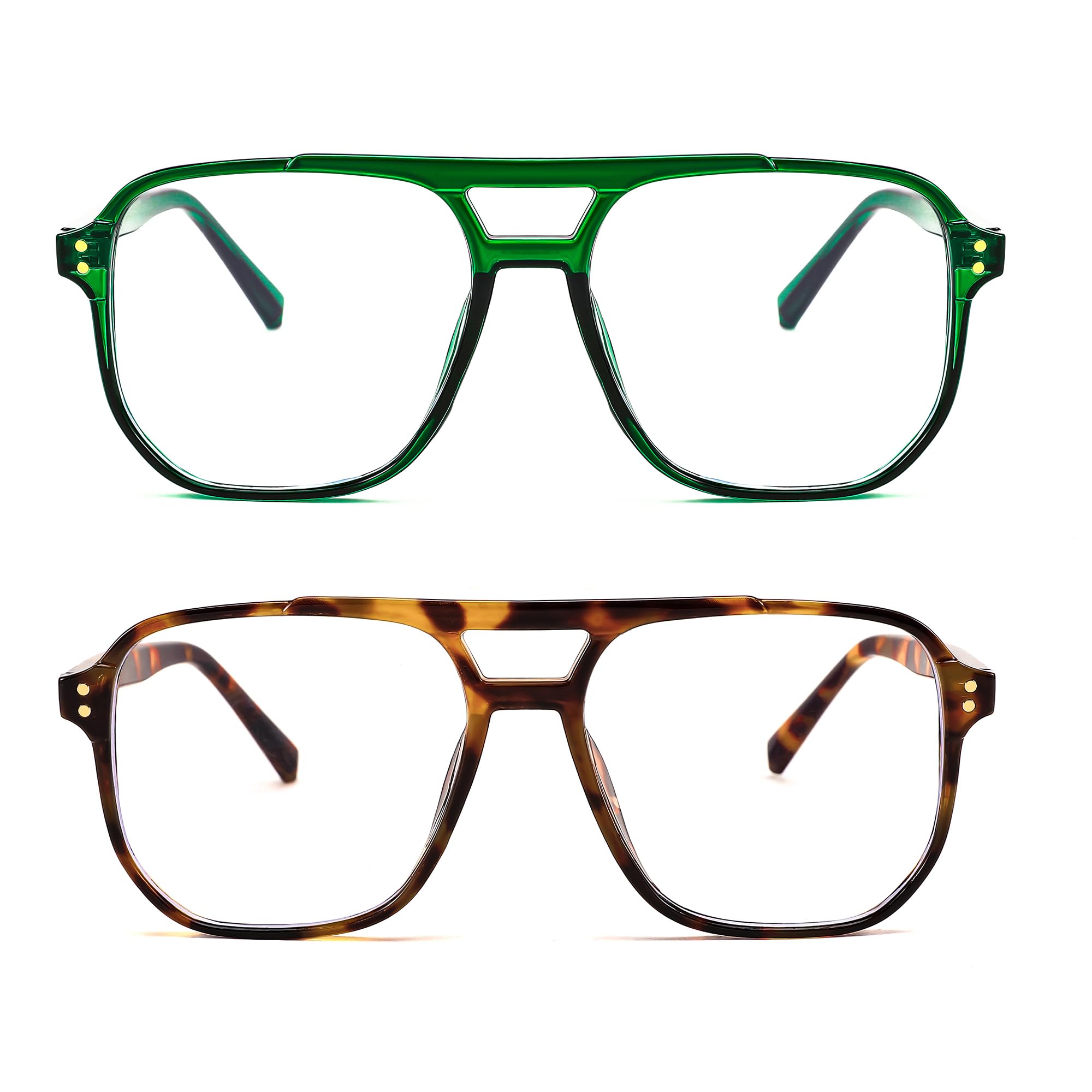 FEISEDY blue light blocking glasses front view for reduced screen fatigue.