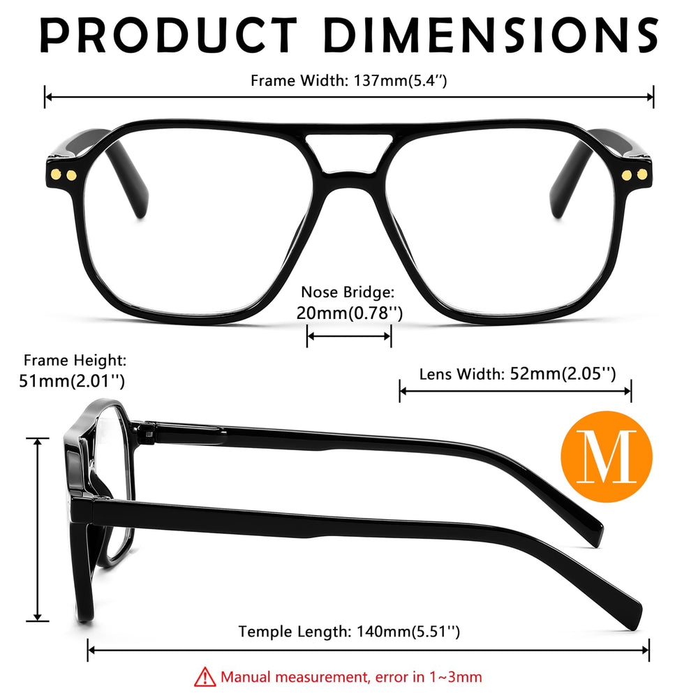 FEISEDY 52mm lens width and 137mm frame width for balanced fit.