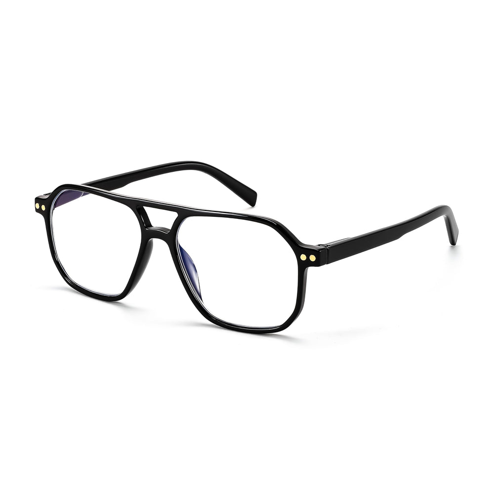 FEISEDY retro aviator reading glasses with square frames for blue light protection during screen time.