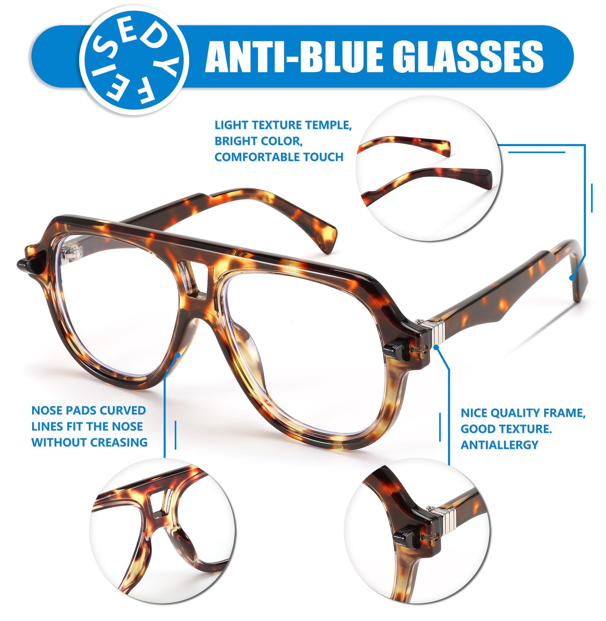 FEISEDY UV400 protection close-up emphasizes eye safety and crisp vision.