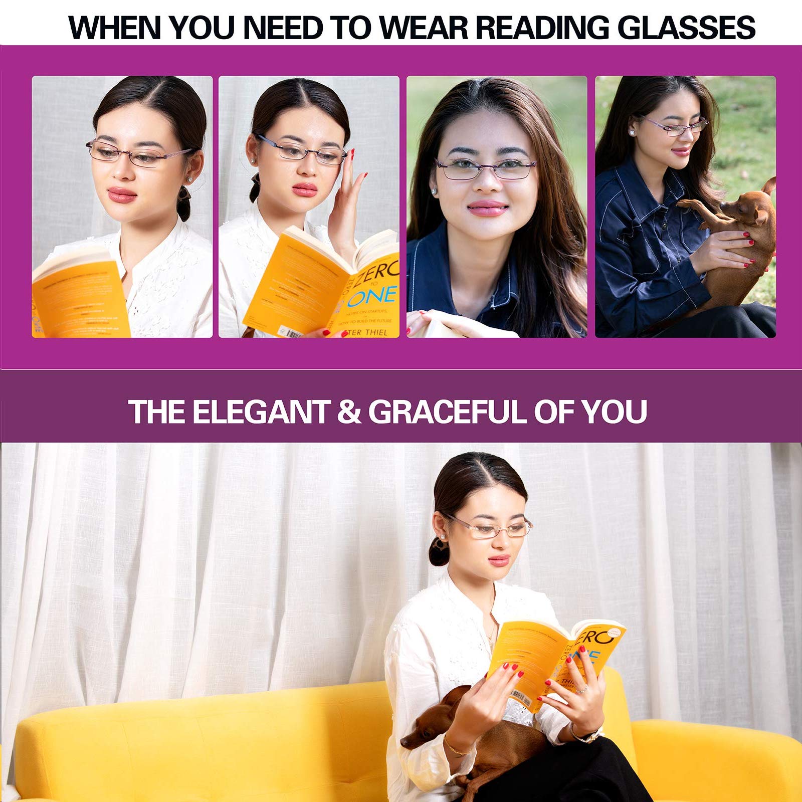 FEIVSN elegant rimless design enhances a professional daily look.
