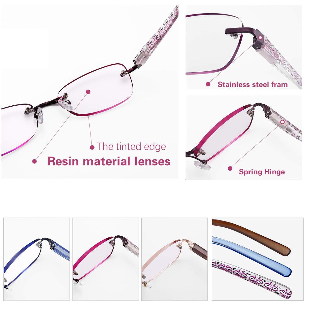 FEIVSN lightweight resin lenses for comfortable long wear.