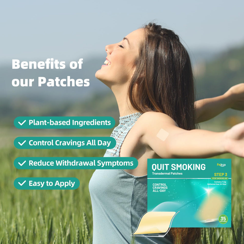 Fekux 24-hour relief patch supports all-day craving management.