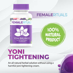 Female Rituals Kacip Fatimah formula bottle close up emphasizes plant based rejuvenation