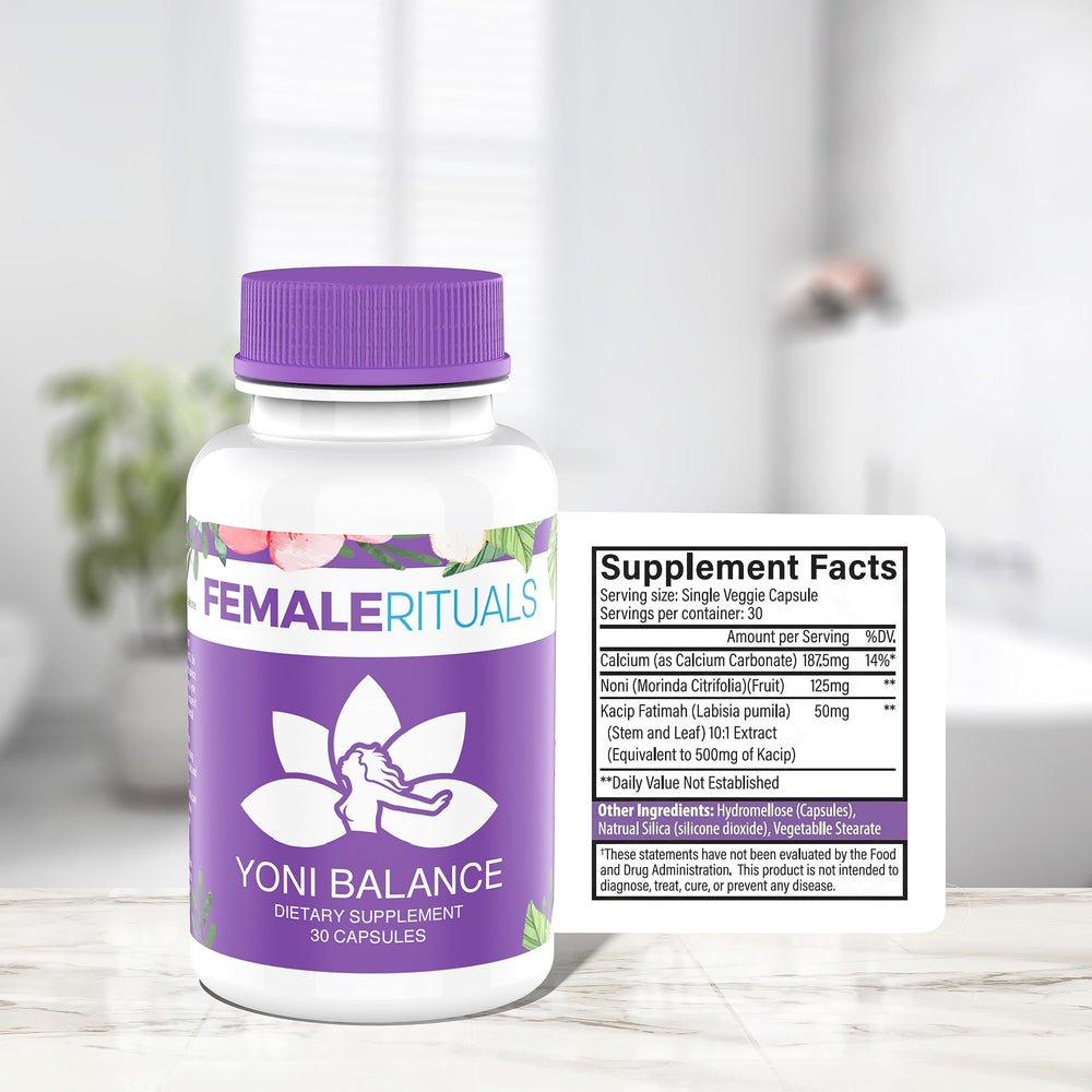 Female Rituals Yoni Balance Pills in use scene for self care ritual