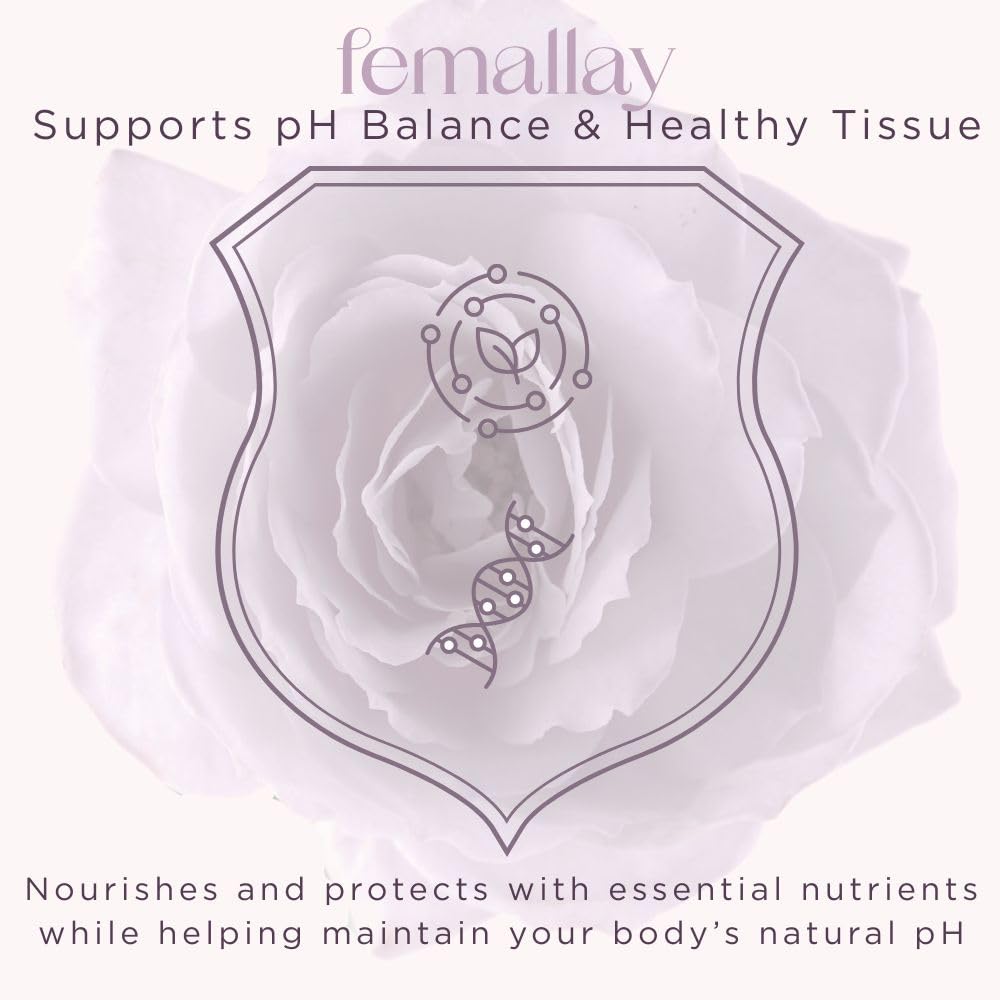 Femallay cocoa butter, jojoba oil, and sea buckthorn provide gentle care.