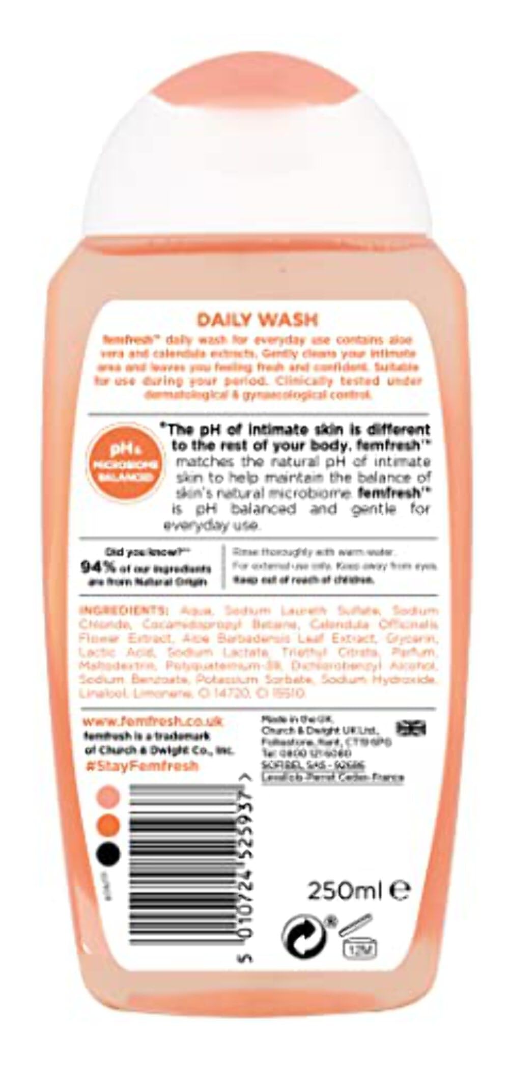 Femfresh dermatologically tested packaging conveys trusted safety